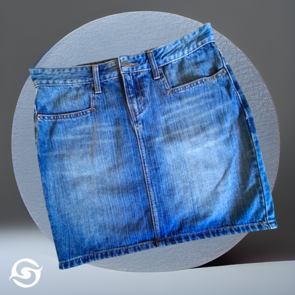 Levi's 10 Straight Blue Denim Mini Skirt - Picture 11 of 11